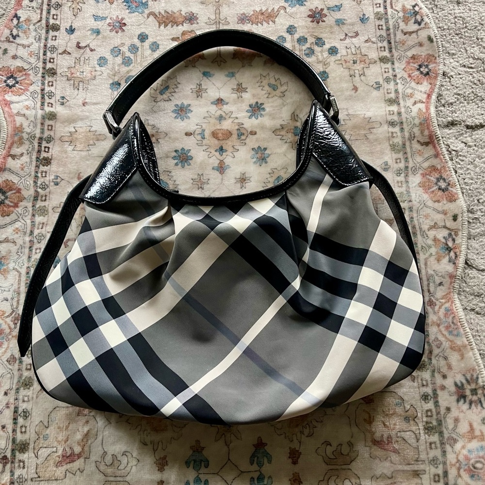 Burberry Black and Gray Plaid Shoulder Bag - Picture 9 of 15